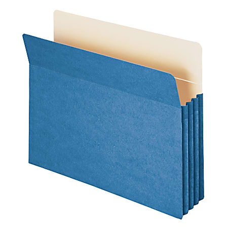 Smead® File Pocket Expanding Color Pockets, 3 1/2" Expansion, Letter Size, Blue