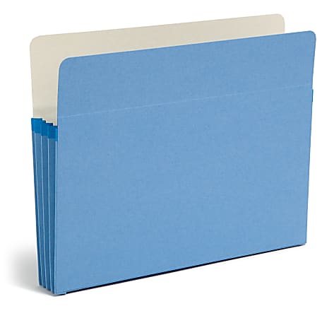 Smead&reg; File Pocket Expanding Color Pockets, 3 1/2" Expansion, Letter Size, Blue