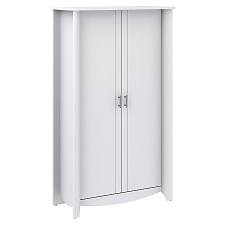 Bush Furniture Aero Tall Storage Cabinet with Doors, Pure White, Standard Delivery
