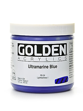 Golden Heavy Body Acrylic Paint, 16 Oz, Ultramarine Blue