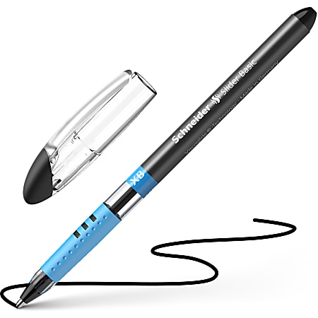 Schneider Slider Basic XB Ballpoint Pens Extra Bold Point 1.4 mm Black Barrels Black Ink Pack Of 10 Pens