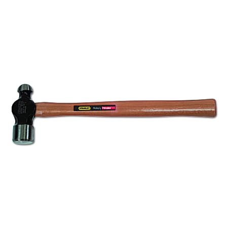 Ball Pein Hammer, Straight Hickory Handle, 16 in, High Carbon Steel 32 oz Head