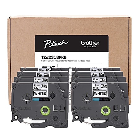 Brother P Touch Label Maker Tape Blackwhite Pack Of 8 Rolls - Office Depot