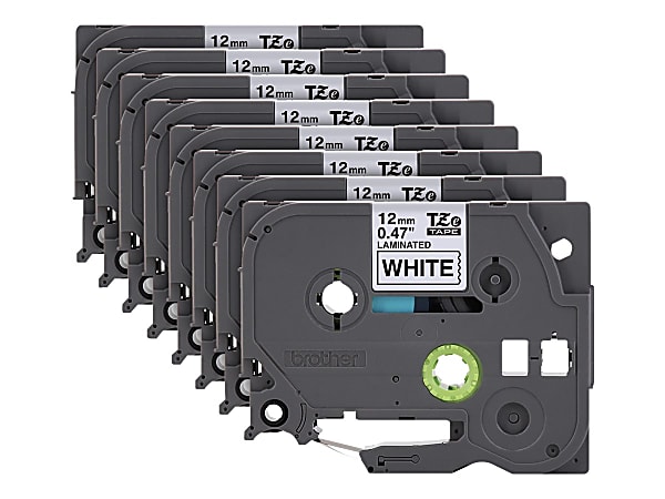 Brother P Touch Label Maker Tape BlackWhite Pack Of 8 Rolls
