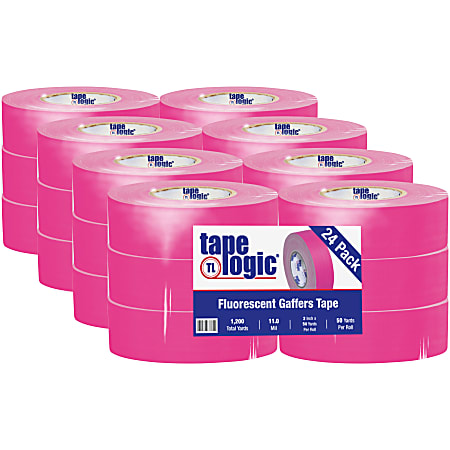 Tape Logic Gaffers Tape, 2" x 50 Yd., Fluorescent Pink, Case Of 24 Rolls