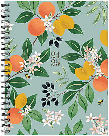 2024-2025 Willow Creek Press Weekly/Monthly Planner, 6-1/2" x 8-1/2", Botanical Fruit, July To June, 46227