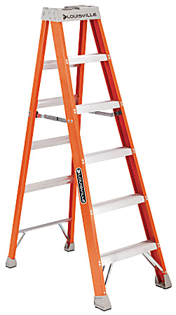 Louisville FS1500 Series Fiberglass Step Ladder, 4 ft x 18 7/8 in, 300 lb Capacity