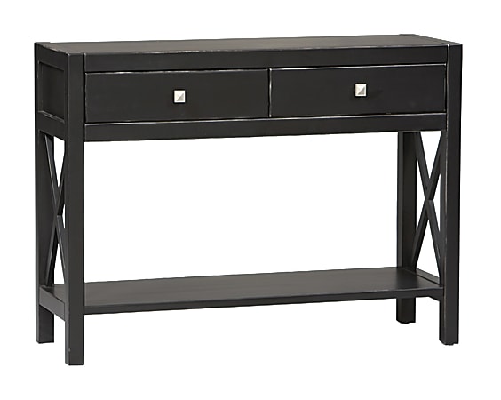 Linon Home Decor Products Anna Console Table, Antique Black/Red
