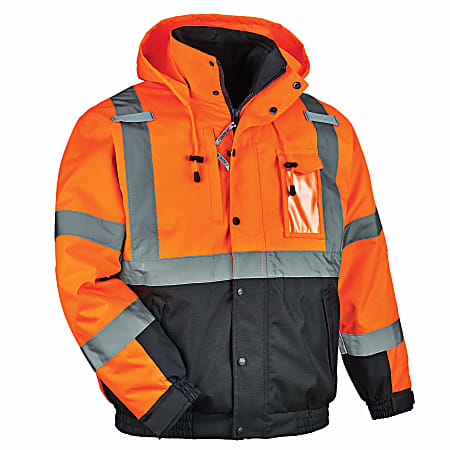 Ergodyne GloWear 8381 Type-R Class 3 Performance 3-In-1 Bomber Jacket, X-Large, Orange