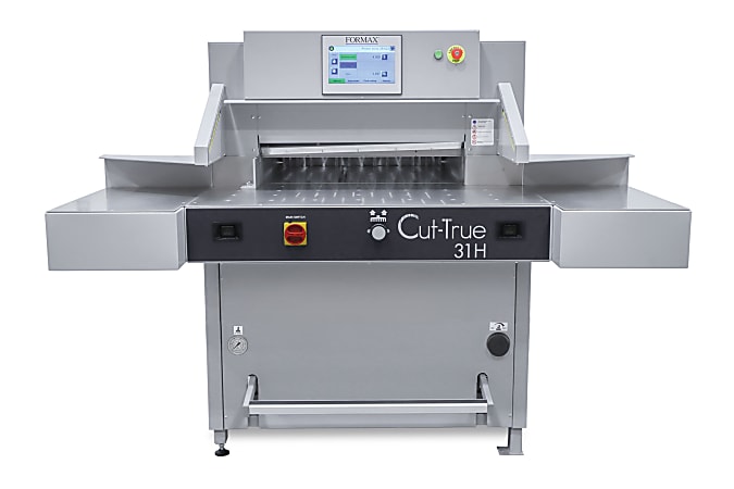 Formax Cut-True 31H Hydraulic Automatic Guillotine Paper Cutter With LED Laser Line, 28-3/4", Gray