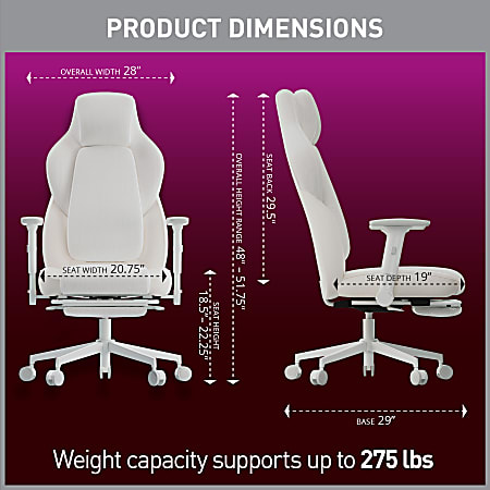 RS Gaming Saphira Ergonomic FabricVegan Leather High Back Gaming