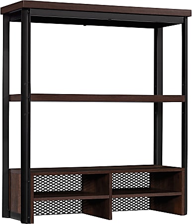 Sauder® Briarbrook Commercial Hutch, 36-7/9”H x 32-2/7”W x 11-1/2”D, Barrel Oak/Black