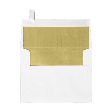 LUX Invitation Envelopes, A2, Peel & Press Closure, Gold/White, Pack Of 500