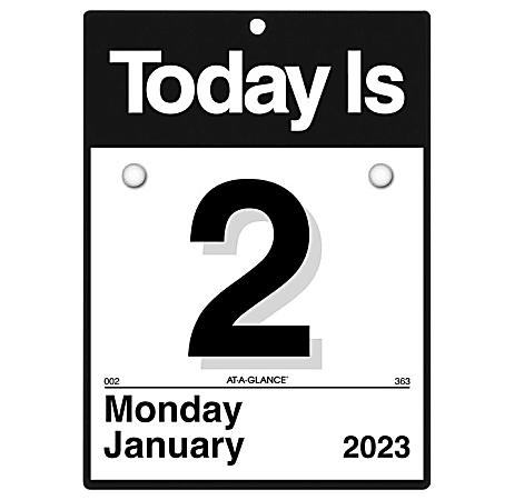 AT-A-GLANCE “Today Is” 2023 RY Daily Wall Calendar Refill, Small, 6" x 6"