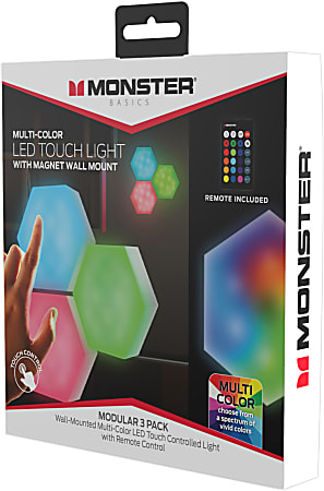 Monster Multi Color LED Hexagon Touch Lightd With Magnet Mountd 2