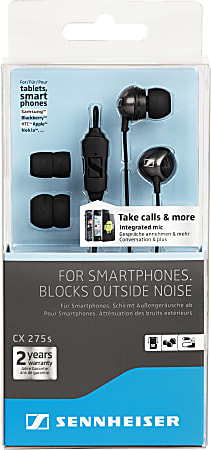 Sennheiser CX275s Universal Mobile Earbud Headset, Black