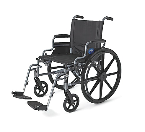 Medline K4 Extra-Wide Lightweight Wheelchair, Swing Away, 20" Seat, Gray