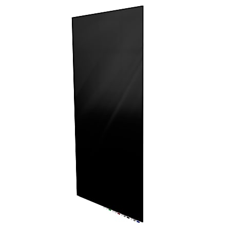 Ghent Aria Low-Profile Magnetic Glass Whiteboard, 96" x 48", Black