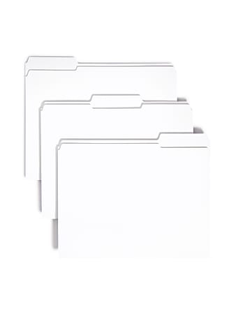 Smead® 1/3-Cut 2-Ply Color File Folders, Letter Size, White, Box Of 100