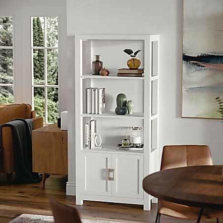 White shop shaker bookcase