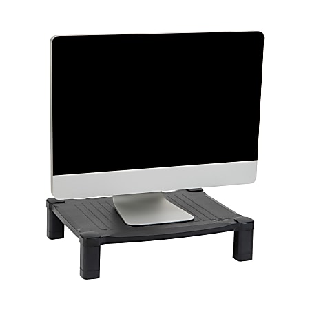 Mind Reader Adjustable Monitor Stand, 4"H x 13-1/4"W x 17-1/4"L , Black