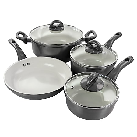 T Fal Unlimited 12 Piece Aluminum Non Stick Cookware Set Gray - Office Depot