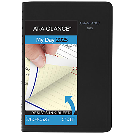 2025 AT-A-GLANCE® QuickNotes Daily/Monthly Appointment Book Planner, 5" x 8", Black, January To December