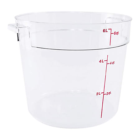 Cambro Food Storage Container, 6 Qt, 7 3/4"H x 9"W x 10"D, Clear