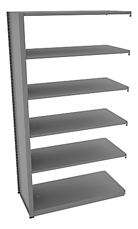 Tennsco Capstone Steel Adjustable Add-On Shelving Unit, 6 Shelves, 88"H x 48"W x 24"D, Medium Gray