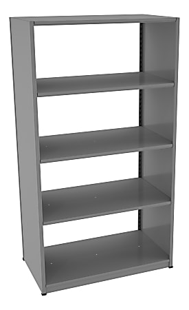 Tennsco Capstone Steel Adjustable Shelving Unit, 5 Shelves, 76"H x 42"W x 24"D, Medium Gray