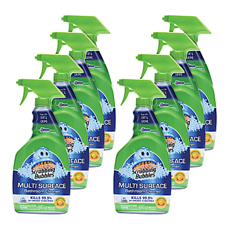 Scrubbing Bubbles® Bathroom Grime Fighter Spray, Fresh Citrus Scent, 32 Oz Bottle, Case Of 8