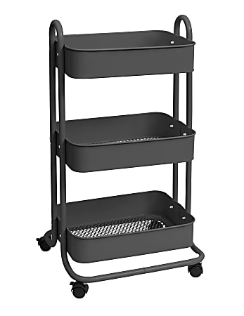 American Crafts We R Memory Keepers 3-Tier Steel Rolling Storage Cart, 36 1/2" x 17" x 17", Gray