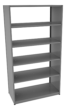 Tennsco Capstone Steel Adjustable Shelving Unit, 6 Shelves, 88"H x 48"W x 24"D, Medium Gray