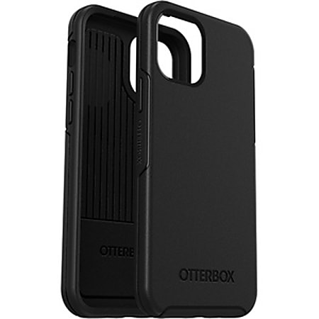 OtterBox iPhone 12 and iPhone 12 Pro Symmetry Series Antimicrobial Case - For Apple iPhone 12, iPhone 12 Pro Smartphone - Black - Bacterial Resistant, Bump Resistant, Drop Resistant - Synthetic Rubber, Polycarbonate - 1 Pack