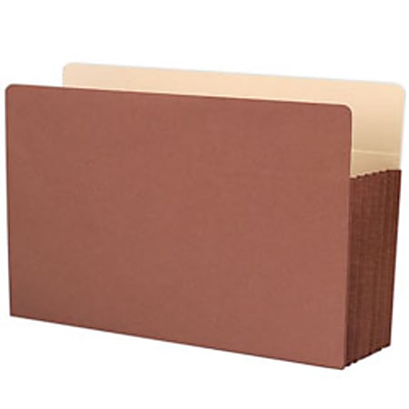 Smead® Expanding File Pocket With Tyvek® Gusset, Legal Size, 5 1/4" Expansion, 9 1/2" x 14 3/4", 30% Recycled, Redrope