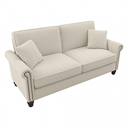 Bush® Furniture Coventry 73"W Sofa, Cream Herringbone, Standard Delivery