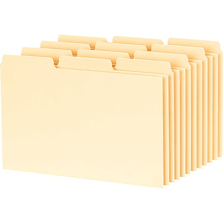 Oxford 6" x 4" Blank Index Card File Guide. 1/3 Cut Tab, Manila, 100 Folders/Set