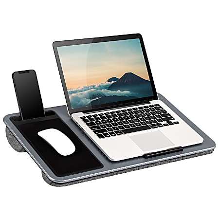 LapGear® Home Office Lap Desk, 2-5/8”H x 21-1/8”W x 2-5/8”D, Silver Carbon