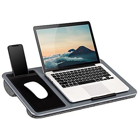 LapGear® Home Office Lap Desk, 2-5/8”H x 21-1/8”W x 2-5/8”D, Silver Carbon