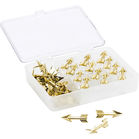 U Brands® Metal Arrow Push Pins, Gold, 36-Count