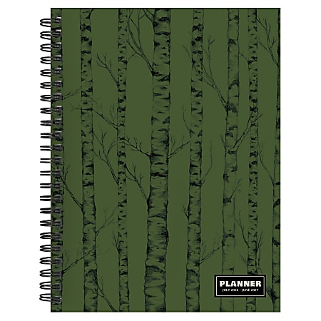 2026-2027, TF Publishing  Green Forest Medium Weekly Monthly Planner, 8" x 6.5", July 2026 to June 2027