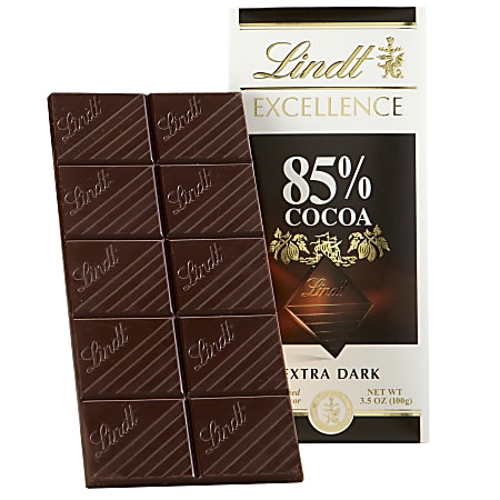 Lindt Excellence Chocolate, 85% Cocoa Chocolate Bars, 3.5 Oz, Box Of 12