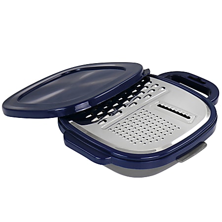 Oster Flat Bluemarine 3-Piece Grater And Container Set, Navy