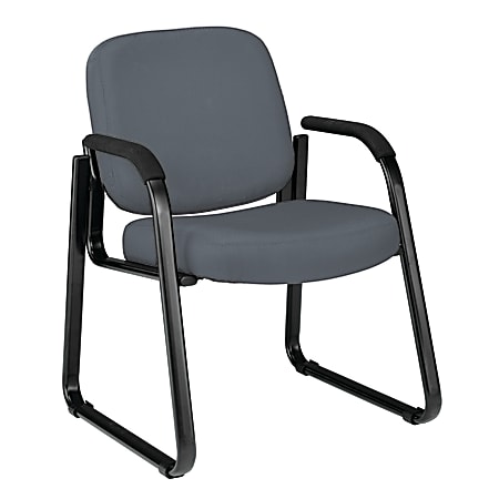OFM Guest Chair With Fabric Seat And Back,  Gray/Black