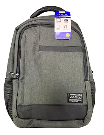 AXIA Tech Backpack With 17.3" Laptop Pocket, Gray, Total Qty 1