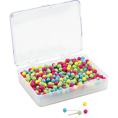 U Brands Map Push Pins, Assorted Colors, 300-Count (3086U06-24) - 0.50" Shank - 0.19" Head - 300 / Pack - Assorted - Steel, Plastic, Plastic