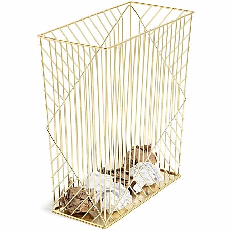 Gold wastebasket on sale