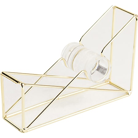 U Brands® Vena Tape Dispenser - 1" Core - Refillable - Easy to Use, Sturdy, Lightweight - Metal - Gold - 1 Each