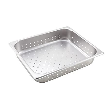 Winco 1/2 Size 2-1/2" Perforated Steam Table Pan, Silver