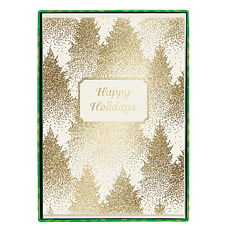 Graphique Holiday Boxed Cards, 5" x 7", Holiday Trees, Box Of 15 Cards